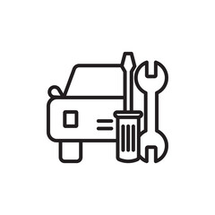 Car repair icon Black and white logo