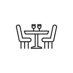 Dinner table icon Black and white logo