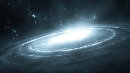 Fototapeta premium Stunning spiral galaxy with bright core, cosmic dust, and stars.