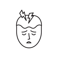 Headache icon Black and white logo