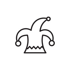 Joker hat icon Black and white logo