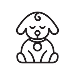 Little puppy icon Black and white logo
