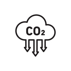 Low carbon dioxide icon Black and white logo