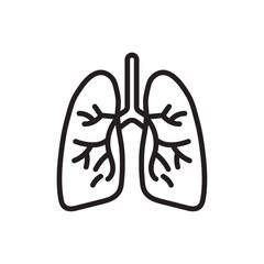 Lung icon Black and white logo