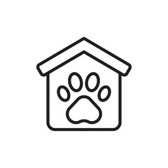 Pet shelter icon Black and white logo