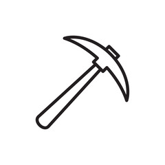 Pick axe icon Black and white logo