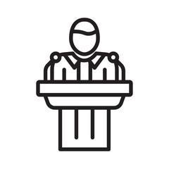 Politician speaker icon Black and white logo