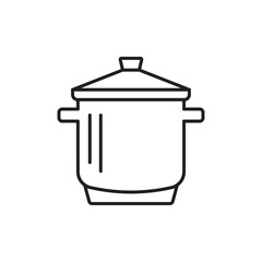 Pressure cooker icon Black and white logo