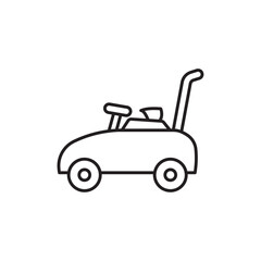 Pushing car icon Black and white logo