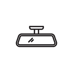 Rear mirror icon Black and white logo