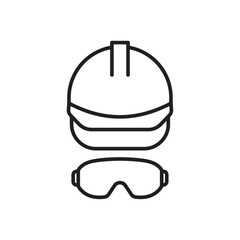 Safety helmet icon Black and white logo