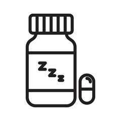 Sleeping pills icon Black and white logo