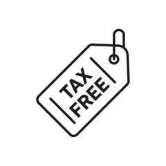 Tax free icon Black and white logo