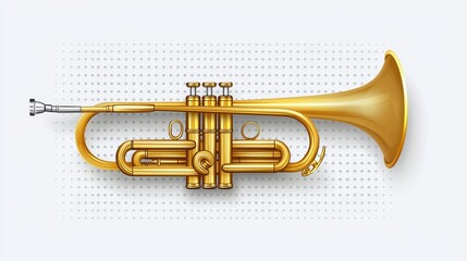 Obraz premium a trumpet design sticker, modern aesthetic, clean lines, gradient highlights, isolated on white background