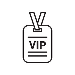 VIP neck tag icon Black and white logo