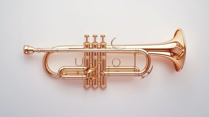 Obraz premium a trumpet sticker design, music theme, realistic detail, vibrant gold tones, isolated on white background