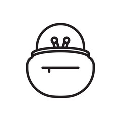 Woman purse icon Black and white logo