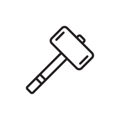 Wooden mallet icon Black and white logo