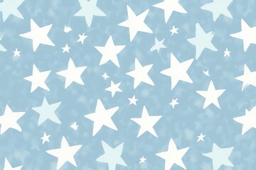 Fototapeta premium A light blue background adorned with various white stars, creating a whimsical pattern.