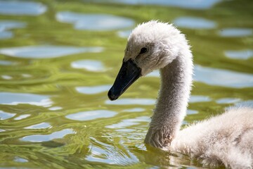 A Mute Swan cygnet (Cygnus olor).