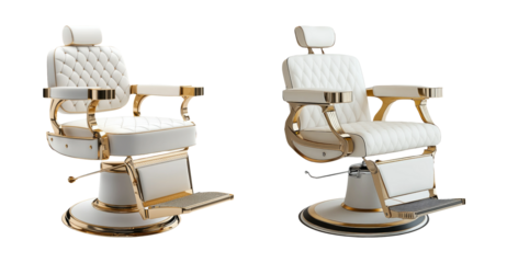 Elegant Barber Chair on Transparent Background