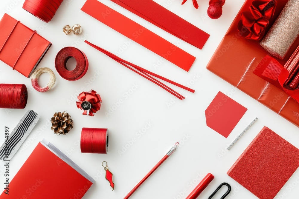 Aufkleber brightly colored gift wrapping items are organized neatly, providing ample space for customized gree