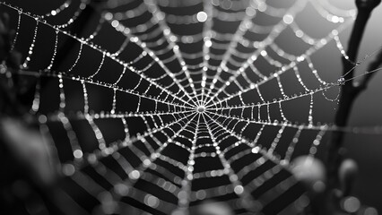Dew-Kissed Spiderweb, Intricate Nature Photography