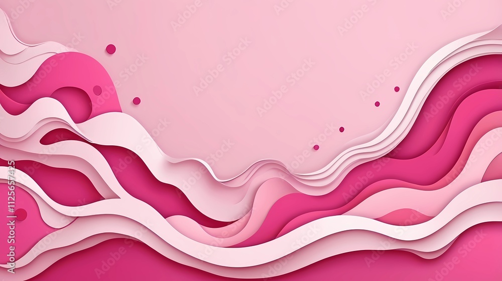 Poster abstract paper cut slime background. banner with slime abstract background with pink paper cut waves
