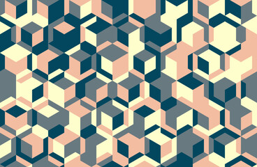 Abstract geometric design featuring seamless shapes and mosaic texture. Ideal for backgrounds, posters, and trendy textile prints with a modern flair.