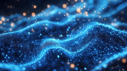 Glowing Abstract Digital Background with Overlapping Patterns