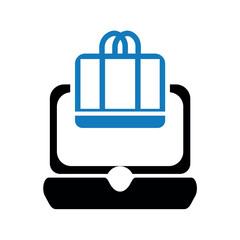 Online shopping bag buy icon vector graphics.