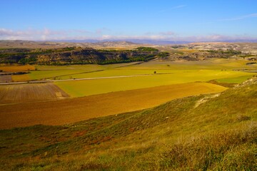 Obraz premium Campos de cultivo de la provincia de Cuenca , Huete , España.