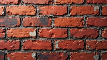 Obraz premium Rustic Red Brick Wall Texture, Aged Brickwork Background