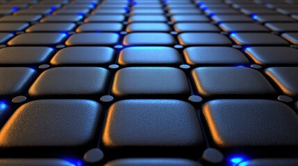 Naklejka premium Abstract dark gray square texture with glowing blue lights.