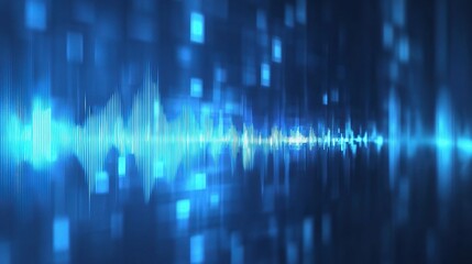 Fototapeta premium Abstract Digital Waveforms in Shades of Blue and Light Reflections