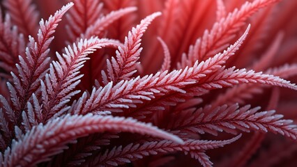 Red Frost-Covered Grass, AI-Generated Dawn Scene