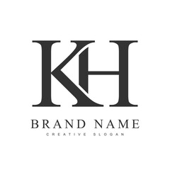 KH trendy logotype template. Initial letter k and h classic font style. Creative logo for company name or identity.