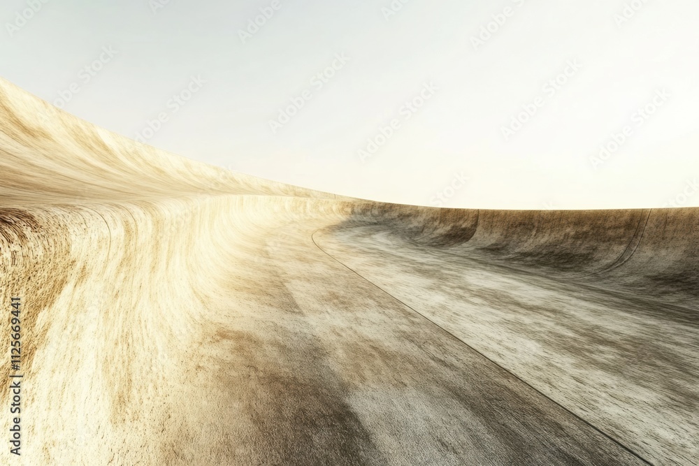 Aufkleber a curved running track leads toward the horizon, providing an open space for athletes to train and e