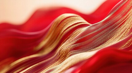 Elegant Abstract Red and Gold Wave Design for Luxurious Backgrounds