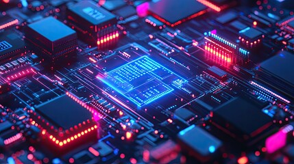 Obraz premium digital entrepreneurship flat design top view tech startup 3D render vivid 