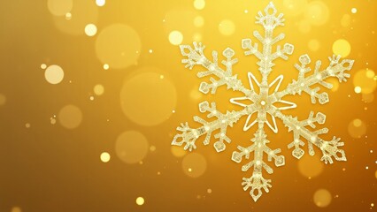Intricate Golden Snowflake, Delicate Winter Design