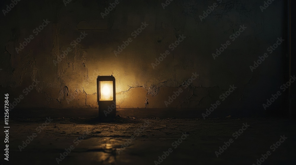 Poster a single light source illuminates a dark, empty room, creating an atmosphere of isolation while leav