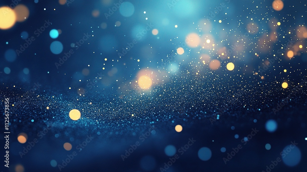 Poster abstract fluid motion in dark blue with overlapping elements