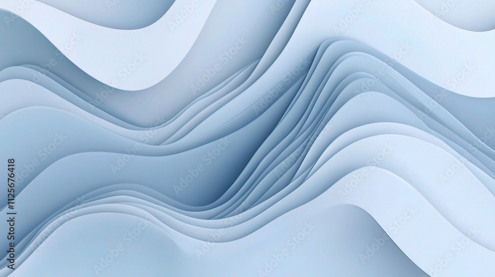 Poster Soft Flowing Waves in Abstract Background with Wavy Lines
