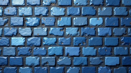 Fototapeta premium Rough Blue Cobblestone Street Texture, Detailed Stone Pattern Background