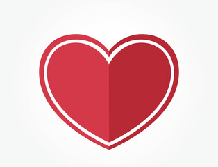 decorative red heart. love and valentines symbol. isolated vector element for valentines design