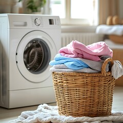 laundry room interior design. Washing Machine. Clean and Stylish Space for Efficient Laundry Care.