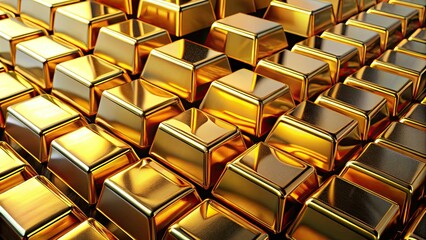 Fototapeta premium Gold Bars Scale Wealth Investment Finance Economics Aerial Photography Stock Photo