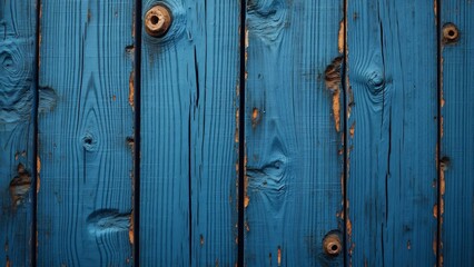 Fototapeta premium Close-up of Cracked, Peeling Blue Paint on Old Wooden Door