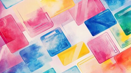 payment gateway flat design top view transaction system watercolor Complementary Color Scheme